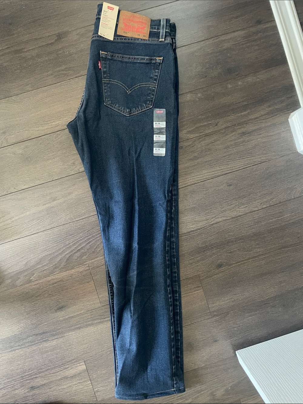 Levi's Blue Slim 511 Stretch Jeans with Brown Leather Patch
